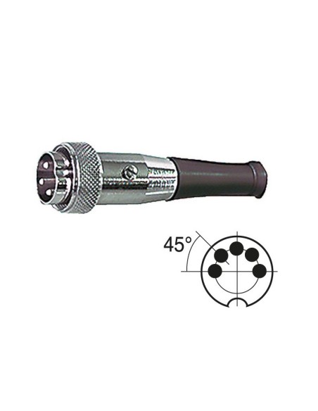 5-pin shielded Din plug with screw coupling