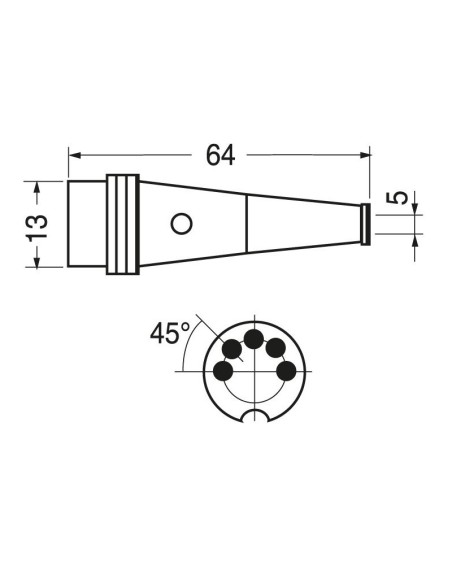 5-pin shielded Din plug with screw coupling
