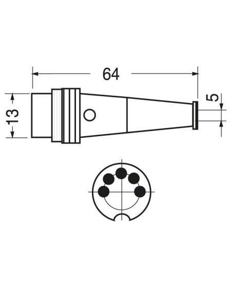 5-pin low frequency shielded Din plug with screw coupling