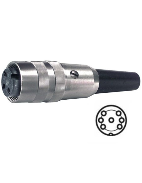7-pin shielded Din socket with screw coupling