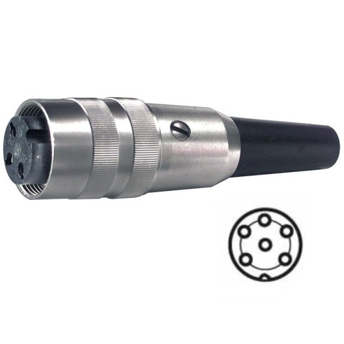 6-pin shielded Din socket with screw...