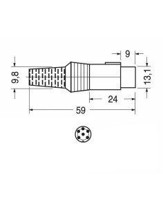 6-polige afgeschermde Din... 2