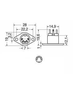 5-pin afgeschermde paneel... 2