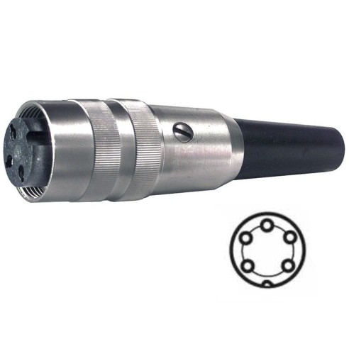 5-pin shielded Din socket with screw...