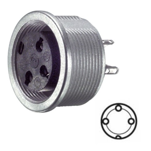 3-pin shielded panel Din socket with...