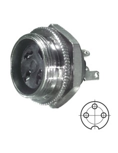 3-pin shielded panel Din...