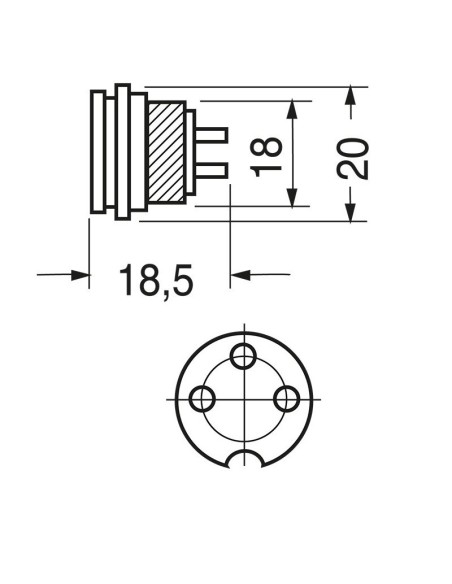 3-pin low frequency shielded panel Din socket with screw coupling
