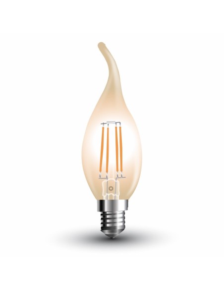 V-TAC VT-1949 7114 LED Bulb E14 4W Filament Flame Candle Glass Amber 2200K