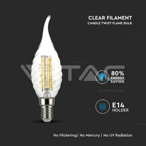 V-TAC VT-1995 LED Bulb E14 4W Flame...