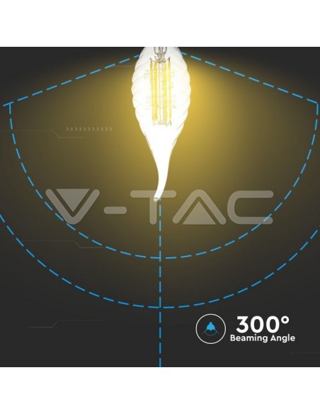 V-TAC VT-1995 LED Bulb E14 4W Flame Filament Candle