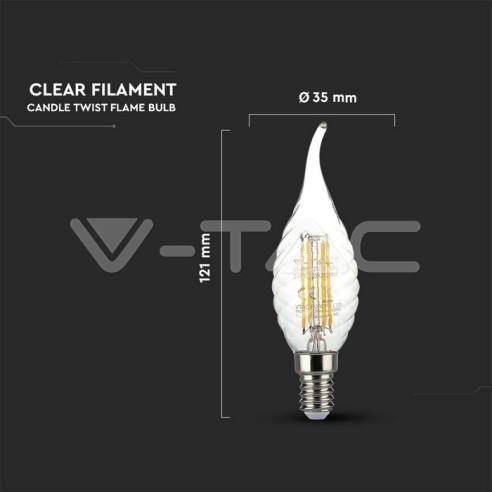 V-TAC VT-1995 LED Bulb E14 4W Flame...