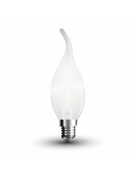 V-TAC VT-1937 4479 LED Bulb E14 4W Filament Flame Candle Satin Glass 6400K