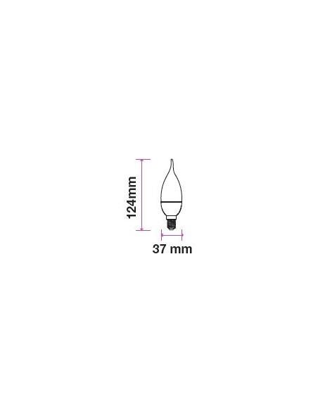 V-TAC PRO VT-258 LED Chip Bulb Samsung E14 5,5W Flame Candle