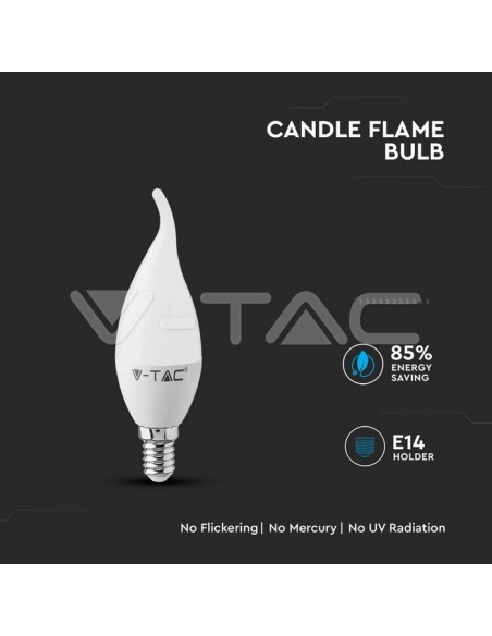 V-TAC PRO VT-258 LED Chip Birne Samsung E14 5,5W Flammenkerze