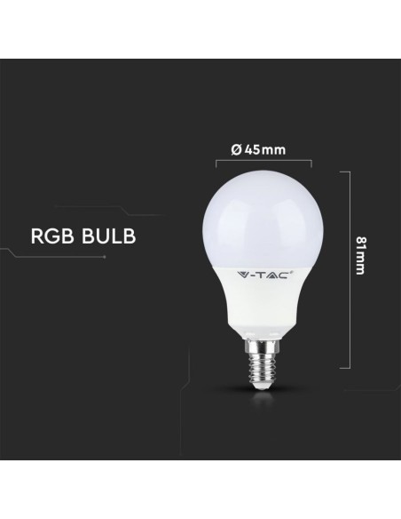 V-TAC VT-2234 Ampoule LED E14 3.5W P45 avec télécommande RGB