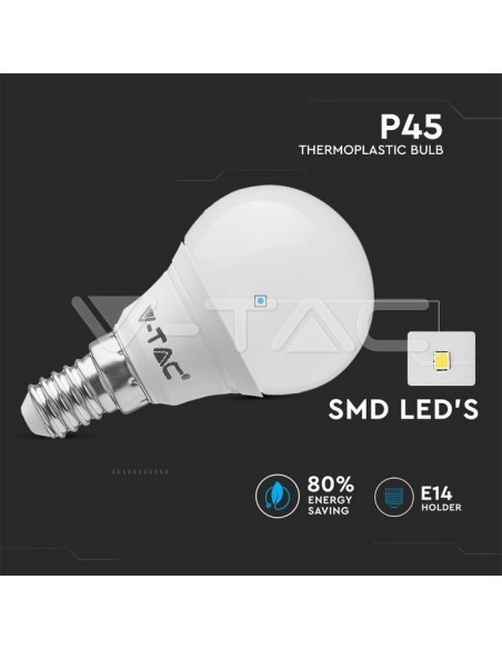 V-TAC VT-2266 Caja 6 bombillas LED E14 5,5W P45