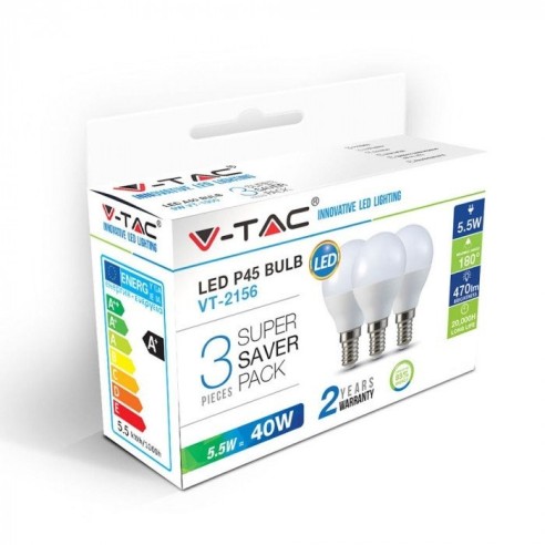V-TAC VT-2156 Doos 3 LED lampen E14...