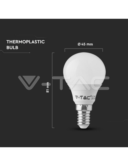 V-TAC VT-2156 Box 3 LED-Glühbirnen E14 5.5W P45