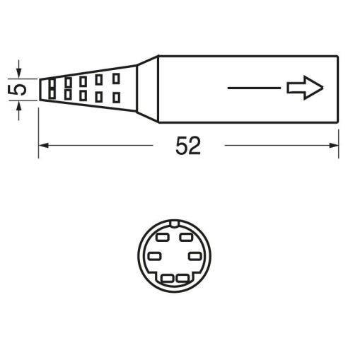 6-pins afgeschermde Mini-Din aansluiting