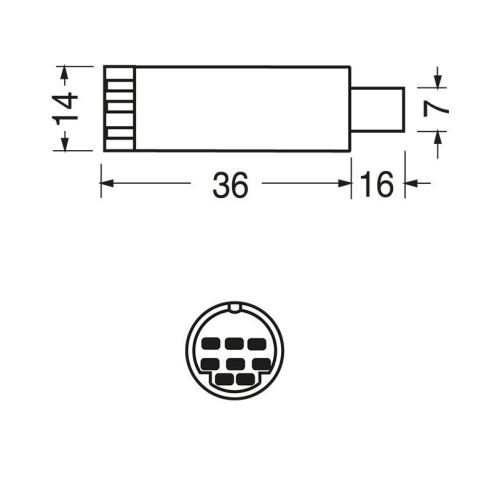 8-pin shielded Mini-Din plug
