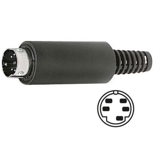 5-pin shielded Mini-Din plug