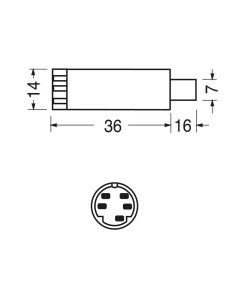 5-pin shielded Mini-Din plug 2