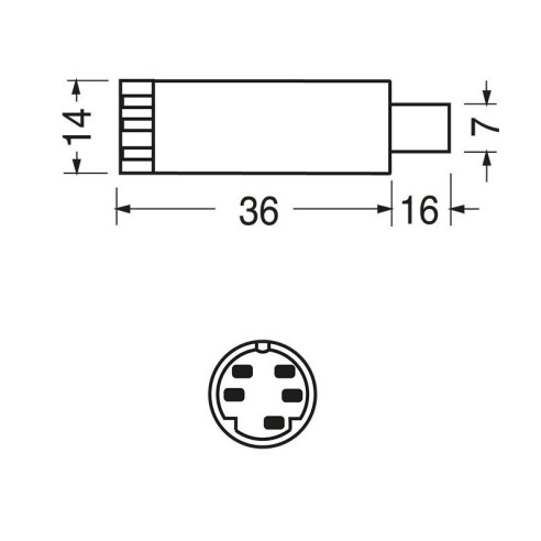 5-pin shielded Mini-Din plug