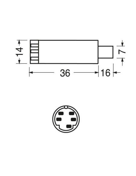 5-poliger geschirmter Mini-Din-Stecker