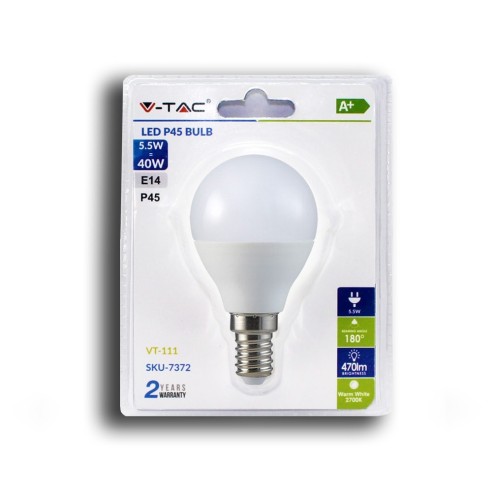 V-TAC VT-111 LED Bulb E14 5.5W P45
