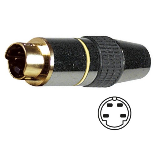 4-pin metal Mini-Din plug