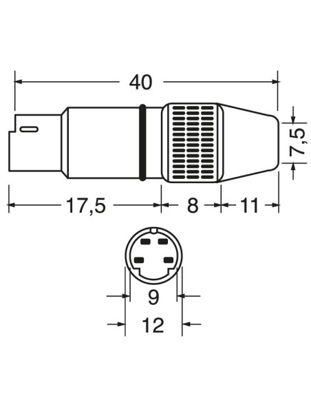 4-poliger Mini-Din-Stecker aus Metall