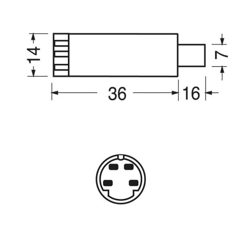 4-pin shielded Mini-Din plug