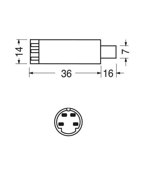 4-poliger geschirmter Mini-Din-Stecker