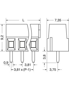 3-polig, 3,81 mm steek,... 2