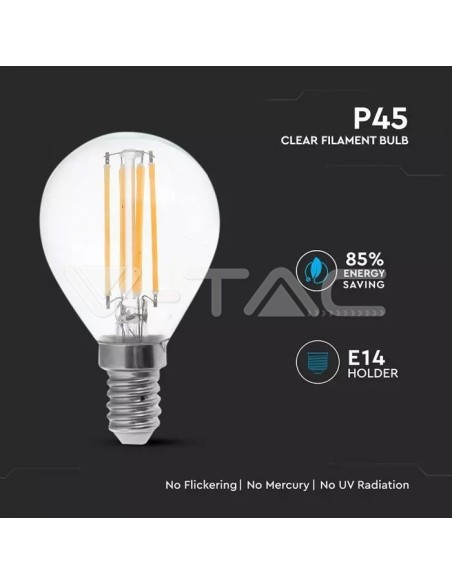V-TAC VT-2466 LED-lamp E14 6W P45 Filament