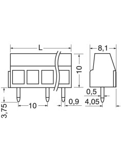 3-polige rijgklem, 10 mm... 2