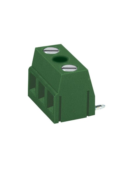 Terminal de carro doblado a 90° de 2 polos con paso de 10 mm para placas de circuito impreso