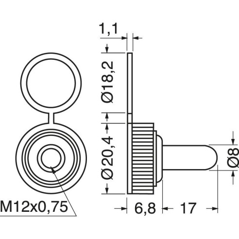 Cappuccio nero per interruttori a...