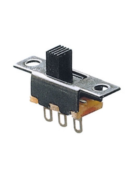 SPDT schuifschakelaar ON-ON paneelmontage, 30Vdc 0.3A - Lup Fung SSD-12F15-G4-NS