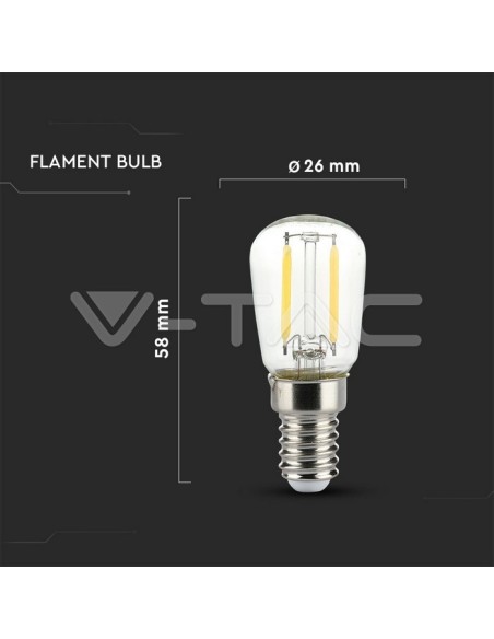 V-TAC VT-1952 E14 2W ST26 LED Filament Bulb