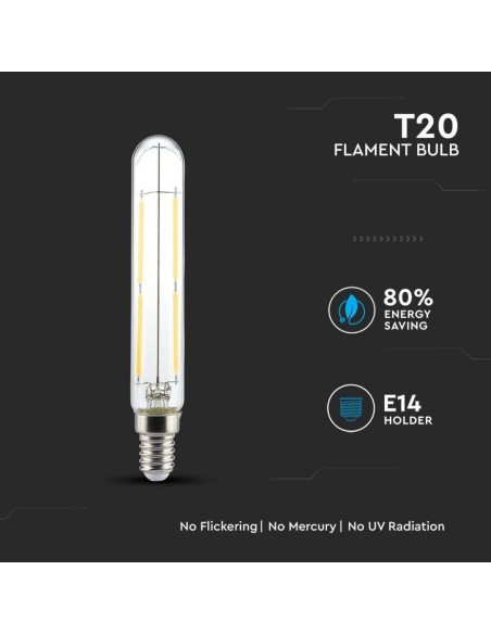 V-TAC VT-2204 LED Bulb E14 4W T20 Filament
