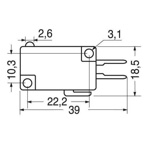 Limit switch, 4.8 mm faston...