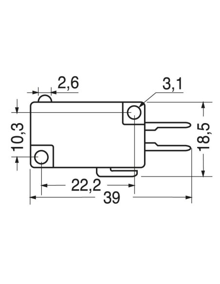 Limit switch, 4.8 mm faston terminals, 250V 5A