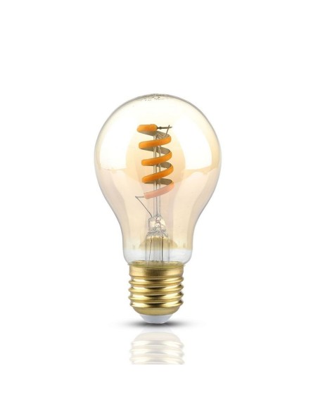 V-TAC VT-2154 7335 Lampadina LED E27 4W A60 Filamento a Spirale Ambrato 2200K