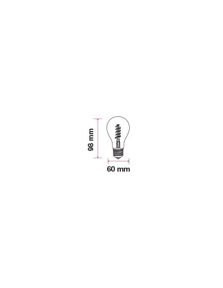 V-TAC VT-2154 7335 Lampadina LED E27 4W A60 Filamento a Spirale Ambrato 2200K