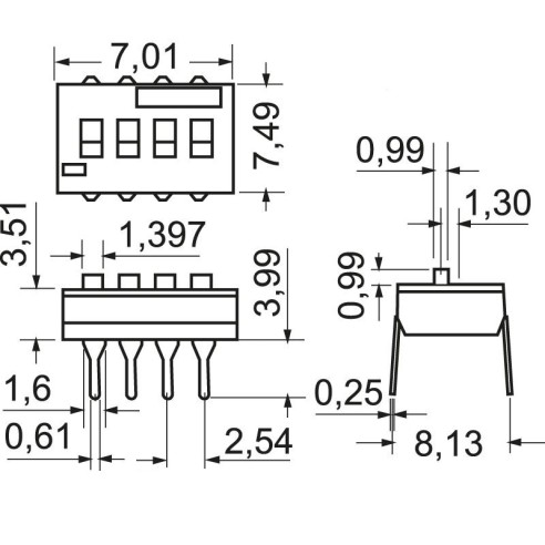 Dip switch a 2 posizioni - TE...