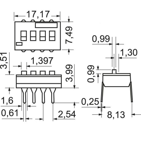 Dip switch a 6 posizioni - TE...