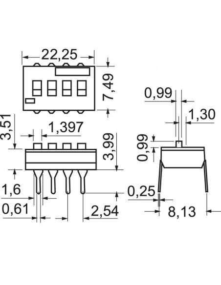 Dip switch a 8 posizioni - TE Connectivity ADE08A04