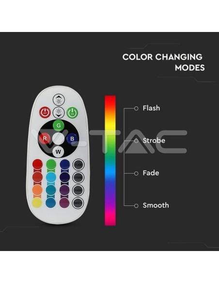 V-TAC VT-2229 Bombilla LED E27 9W A60 con mando a distancia RGB