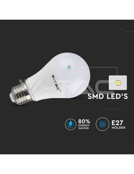 V-TAC VT-2229 LED Bulb E27 9W A60 with Remote Control RGB